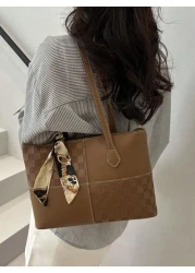 New Stylish Luxury Solid Color High End Versatile Women s One Shoulder Tote Bag