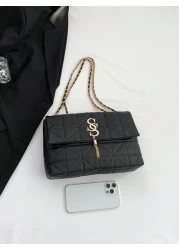 Ladies Solid Color Embroidery Thread Fashion Tote Bag