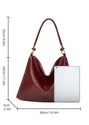 حقيبة كتف جديدة من الطراز القديم للنساء، حقيبة تريكو من جلد البولي يوريثان، بطراز أوروبي وأمريكي موضة راقية،