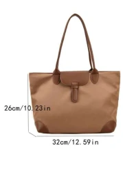 Lightweight Business Casual Large Capacity Tote Bag Nylon Double Handle Shoulder Bag Women s Fashion Office Work Handbag Stitch Detail Shoulder Tote Bag For Teen Girls Women College Students Rookies W