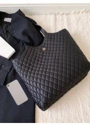 حقيبة كتف كبيرة السعة ذات مقبضين مبطنة، خفيفة الوزن، رسمية وأنيقة للأعمال، مزيّنة بالزهور للنساء والفتيات ال