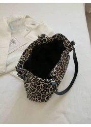 حقيبة كتف بسعة كبيرة من طراز جديد بطبعة نمر للاستخدام اليومي والمدرسة، حقيبة بطبعة نمر عصرية