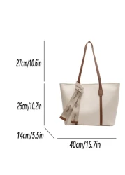 Lightweight Business Casual Large Capacity Shoulder Tote Bag Double Handle Elegant Style Teacher Bag For Teen Girls Women College Students Rookies White Collar Workers Perfect For Office College Work