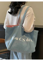 حقائب كانفاس قابلة للعكس للربيع والصيف، حقيبة جينز قماشية زرقاء ، حقيبة ظهر قماشية كبيرة، حقيبة نسائية خفيفة