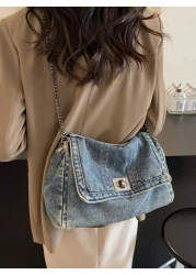 New Fashionable And Versatile Shoulder Bag Ins Crossbody Bag Shopping Bag Work Commuting Bag College Student Class Bag Slouchy Style Casual Tote Bag Japanese Minimalist Crossbody Bag Large Capacity Sh