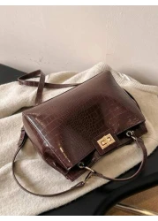 Women New Print Letter Pattern Handbag High Quality Shoulder Bag Vintage Tote Crossbody Small Square Bag Outdoor Travel Bag