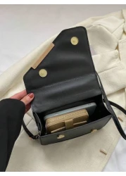 حقيبة يد صغيرة بلون أحادي مزخرفة بطبعة معقودة ، مناسبة للتسوق ، محفظة ، للشابات ، طالبات الجامعة ، الموظفات ال