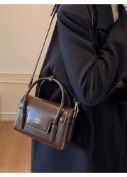 New Autumn And Winter Solid Color Handbag Niche Design Fashionable Letter Versatile Crossbody Bag Classic Atmospheric Adjustable Shoulder Strap Shoulder Bag Suitable For Dating Going Out Shopping And