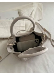 Vintage Matte Tote Bag For Women New Autumn Winter Simple Commuting Handbag Stylish And Elegant Shoulder Underarm Bag