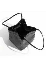 2025 Spring Summer New Fashion Silver Color Women Handbag Lunchbox Bag Bright Leather Stylish Cool Y2K Style Cute Square Winged Toiletry Bucket Crossbody Bag