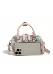 Dopamine Girl Color Scheme New Chinese Style Embroidered Boston Bag Women s 2025 Spring Summer New Cushion Shaped Shoulder Messenger Handbag