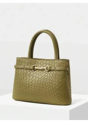 MOTF PREMIUM METAL FASTENER DECORATED TOP HANDLE BAG FOR WORK