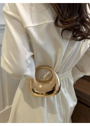 حقيبة يد صغيرة علي شكل هلال أكريليك، حقيبة كتف وحقيبة متداخلة عصرية، مناسبة لحمل أحمر الشفاه والسماعات، هدية