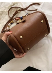 CONTAINEVERY حقيبة ذات مقبض علوي مزينة بالفيونكة من النقود القديمة، أنيقة، خفيفة الوزن ، شال رفيع للبنات المراهقات