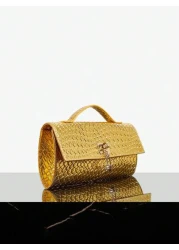 SHEIN SXY Ladies Women Top Handle Bags Woven Bag Fashionable Simple Elegant Versatile Classic Gold For Classic Commute Office Date Daily Shopping Afternoon Tea Party Prom Club Date Birthday Evening Da