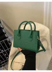 Mini Crocodile Embossed Square Bag