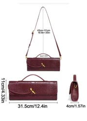 Burgundy Bag Cherry Red Envelope Wine Red Envelope Upscale New Handbag European And American Fashion Crocodile Flip Hand Organ Bag Dinner Bag Shoulder Bag Messenger Bag