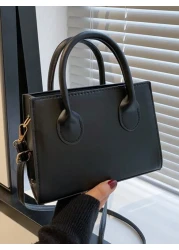 Women s Stylish Small Square Bag With Stone Texture Double Handles Embossed Crocodile Pattern Adjustable Shoulder Strap Suitable For Leisure Travel Shopping Lightweight Business Casual Style For Teen