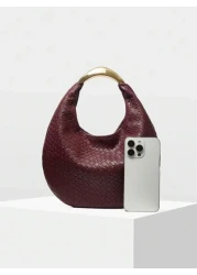 MOTF PREMIUM حقيبة نسائية مقطعية أنيقة ذات ملمس ناعم دائري الشكل للارتداء في الشارع، مناسبة لعيد الحبرمضان