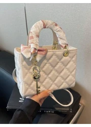 2024 New Burgundy Red Diamond Pattern Handbag Compact And Elegant High End And Atmospheric Crossbody Shoulder Bag Christmas Gift Perfect For Travel And Parties Best Mothers Day Gifts Women