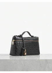 SHEIN SXY Ladies Women Top Handle Bags Woven Bags Fashionable Simple Elegant Versatile Classic Woven PU Red Bag Metal Padlock Decoration For Commute Office Date Daily Shopping Afternoon Tea