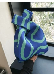 duke bear Knot Bag Ladies Geometric Pattern Crochet Bag Suitable For Vacation 1 Piece Mini Crochet Bags Handheld Bag Geometric Pattern Knitting Crochet Breathable Lightweight Foldable Pocket Suitable