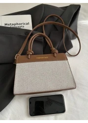 Simple Commuter Bag Color Block Handbag For Women New Fashion Large Capacity Shoulder Messenger Bag Stylish Best Mothers Day Gifts Women