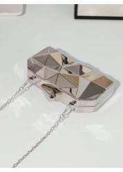 Women s European And American Style Metal Box Crossbody Chain Bag High End Evening Clutch Banquet Purse Formal Party Bag