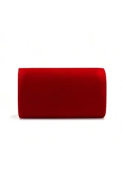 Red Color Women Evening Bags Cover Envelope Design Pary Wedding Girl Handbags With Chan Shoulder Clutch Velvet Fashion Purse