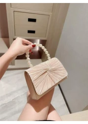 Women s Elegant Butterfly Decor Box Shaped Evening Bag With Faux Pearl Handle Romantic For Wedding Formal Party Banquet Or Prom Elegant Pearl Bag