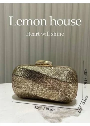 Spring Glamorous Faux Leather Glitter Clutch Bag Women Elegant Evening Party Handbag Shoulder Bag Suitable For Formal Events Weddings Parties