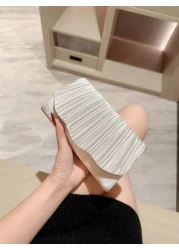1pc Classic Pleated Satin Design Formal Evening Dress Party Clutch Bag Elegant For Prom Wedding Ball Dance Envelope Chain Bag Tready Party Bags Perfect For Party Wedding Prom Dinner Banquet Essential