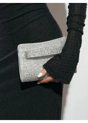 SHEIN BAE Women s Party Clutch Bag For Evening Party Club Holiday Christmas Versatile Sparkling Rhinestone Decor Multi Occasion Use Tready Party Bags Perfect For Party Wedding Prom Dinner Banquet Esse