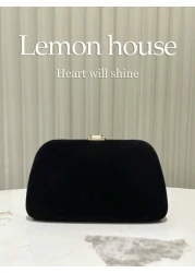 1pc Black Elegant Velvet Vintage Metal Leaf Clasp Formal Party Clutch Purse Suitable For Evening Gowns Banquets Weddings And Formal Occasions Perfectly Matching With Prom Dresses For Women Prom Access