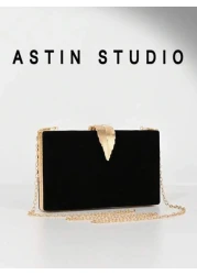 حقيبة سهرة كلاسيكية للنساء بلون أبيض ذات إبزيم معدني بزخرفة ورقة، حقيبة مناسبة للسهرات والحفلات والزفاف