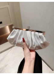 Moonlit EveBag Women s Exquisite Satin Evening Clutch Bag With Rhinestone Decoration Party Dress Bag Prom Bag Evening Bag Chain Handbag Royal Blue