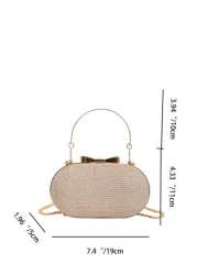 حقيبة مسائية أنيقة وعصرية صغيرة / حقيبة كلاتش لامعة / حقيبة مسائية لامعة مرصعة بالراين ، سلسلة معدنية ، حقيبة ذ