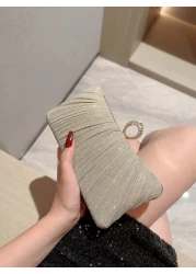 1pc Shiny Glamorous Box Shaped Evening Clutch Bag With Luxurious Rhinestone Decor For Formal Party Wedding Prom