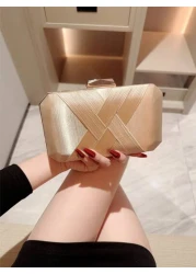 A Classic Crossed Satin Box Clutch Bag With High End Feel Suitable For Evening Party Formal Occasions Dance Events Romantic Weddings Chain Strap Banquet Handbag