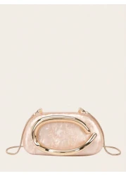 Evening Bag Clutch Purses For Women Ladies Party Bag Exquisite Hardware Handle Buckle Acrylic Bag Bag Bridal Wedding Purse For Ladies Bag Metal Chain Bag Versatile Handheld Bag Cocktail Party Wedding