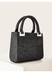 Women Luxury Satin Mini Rhinestone Decorated Clutch Bag Elegant Evening Party Handbag Formal Prom Gown Wedding Purse For Ladies Daily Commute Or Dating For Party Wedding Prom Dinner Banquet Matching W