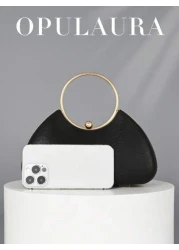 OpulAura Women s Metal Feeling Luxury Evening Clutch Bag Elegant Leather Party Handbag Shiny Formal Clutch For Dress Suitable For Formal Occasions Like Wedding Prom Birthday Bridesmaid Perfect For Par