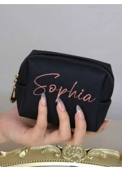 حقيبة تجميل صغيرة مخصصة، حقيبة تخزين أحمر الشفاه بسحاب،حقيبة أدوات التجميل للسفر،محفظة عملات معدنية،صندوق ت