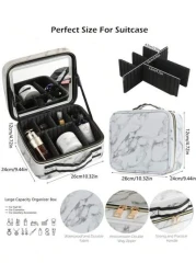 LED Lighted Makeup Case With Mirror 3 Color LED Light Professional Makeup Bag Cosmetic Artist Makeup Box Beauty Vanity Organizer With Removable Dividers Birthday Holiday Mother s Day Gift Travel Schoo