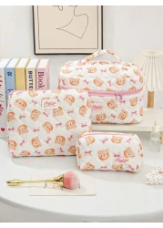 1 Piece Large Capacity Women Makeup Bag Fashion Sweet Style Cosmetic Bag Set Printed Wash Bag Sorting Storage Bag Vanity Organizer Beauty Case Zipper Pouch Makeup Bag Toiletry Bag Versatile Storage Ba