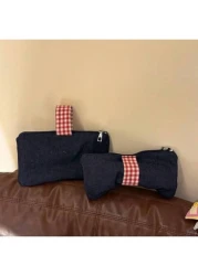 Dual Purpose Large Capacity Portable Makeup Bag Stationery Organizer Pencil Case Minimalist Design For Everyday Carry Including Lipstick