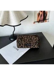 New Leopard Print Cosmetic Bag Lipstick Case Large Capacity Makeup Organizer Versatile Design Summer Travel Vacation Home Bathroom Decor Holiday Makeup Organizer