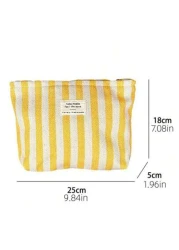 Makeup Bag Dark Blue 1Pc Vertical Stripe Cosmetic Bag Waterproof Women S Cosmetic Bag Small Bag Storage Makeup Case Travelling Bags For Ladies Pencil Case Daily Big Large Capacity Makeup Brushes Trave