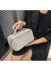 Shiny Makeup Bag Multifunctional Large Capacity Travel Cosmetic Bag Luxury Rhinestone Makeup Bag Shiny Cosmetic And Evening Bag Dinner Bag For Party Girls Women And Brides Perfect For Parties And Even