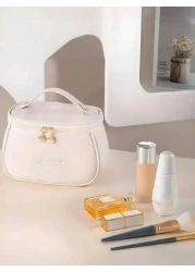 1pc Waterproof Handbag Large Capacity Cosmetic Bag Oil Proof Storage Makeup Bag Bathroom Cosmetic Bag Portable Travel Toiletry Bag Suitable For Lipstick Makeup Eyeshadow Palette Skincare Makeup Brushe